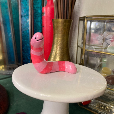 Pink Wormie Sculpture