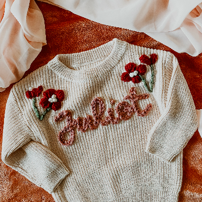 Custom Name Embroidered Toddler Sweater