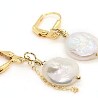 Freshwater Pearls Wire-Wrapped Earrings
