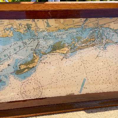 Wooden Tray With Florida Coastal Map