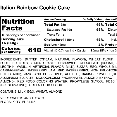 Nutrition Label Example