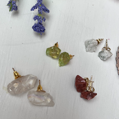 Stone/Sea Glass Earring Studs
