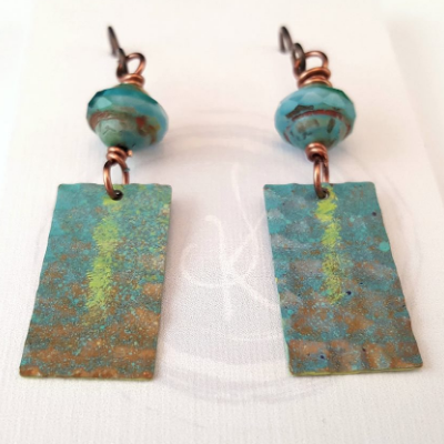 Custom Patina And Texture Earrings With Extras