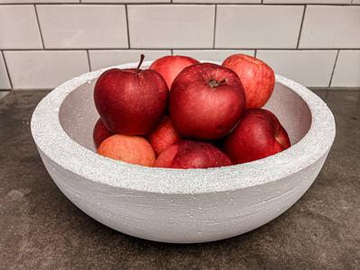 White Concrete Fruit Bowl Platter