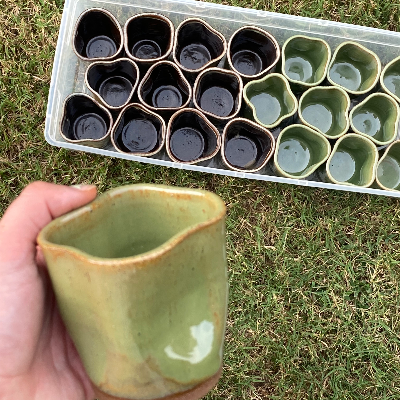 Wavy Ceramic Candle Cups (2-In-1)