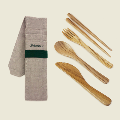 Duebest Reusable Wooden Cutlery Set