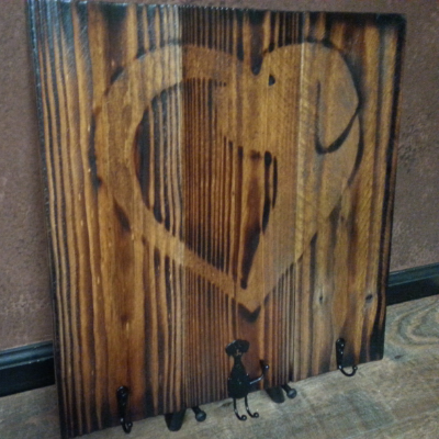 Dog Leash And Key Holder Sign Dog Heart