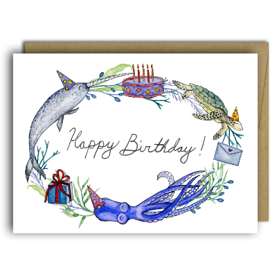 Sea Creature Birthday Card