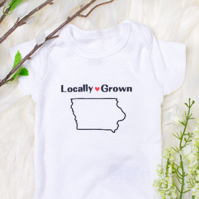 Locally Grown Iowa Baby Onesie