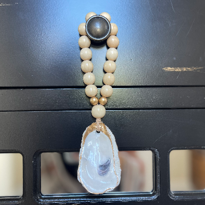 Oyster Shell Beaded Bottle Charm