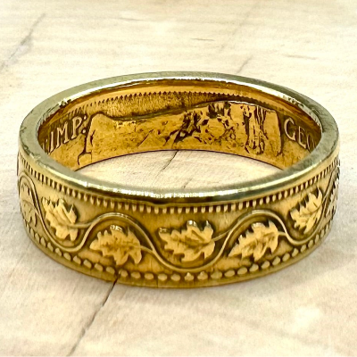 Canada Large Cent Leaf Coin Ring