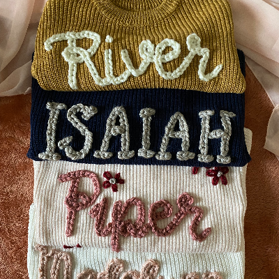 Custom Name Embroidered Toddler Sweater