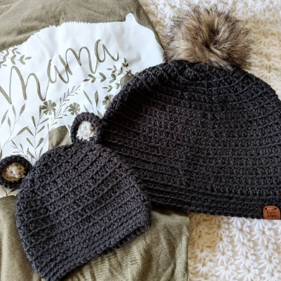 Mama Bear Baby Bear Hat Sets