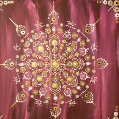 Mandala Dot Painting On Canvas