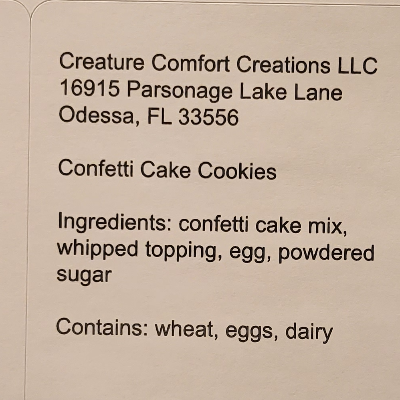Confetti Cake Cookies (6 Per Order)