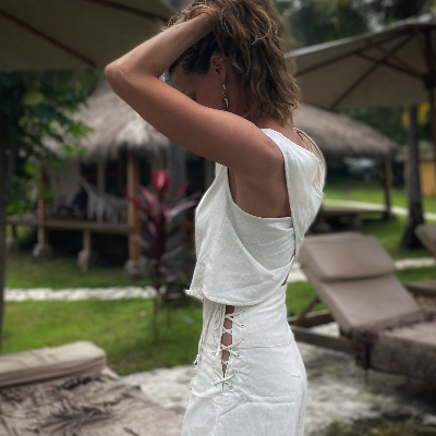 Lace Up Linen Shorts