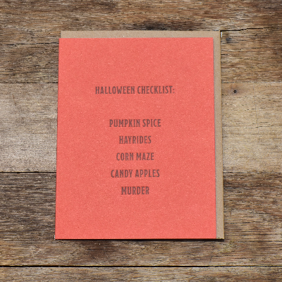 Halloween Checklist Greeting Card