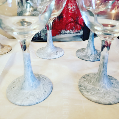 Hand Painted Wine Glasses