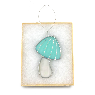 Stained Glass Mushroom Ornament