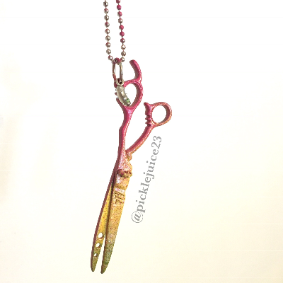 Painted Scissor Necklace