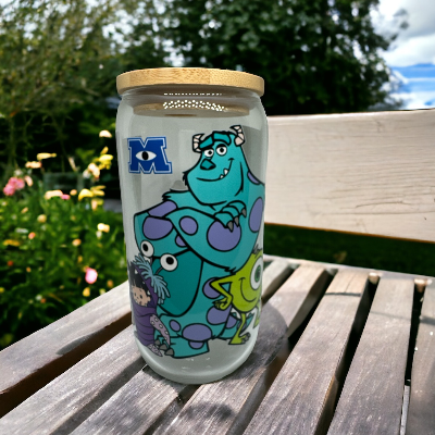 Glass Cup W/ Bamboo Lid And Glass Straw