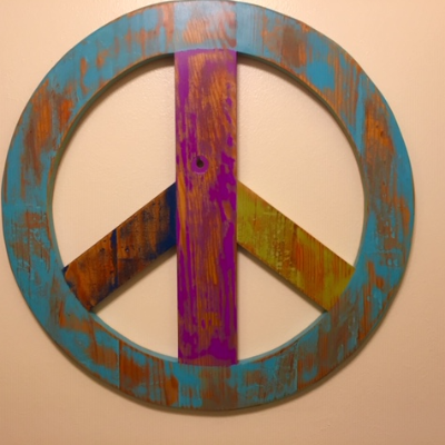 Wood Peace Sign