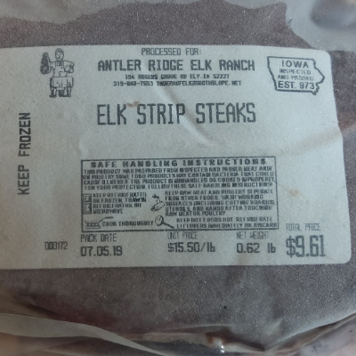 Elk Strip Steaks