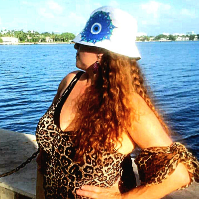 Hat Bucket Hand Painted Hat With Evil Eye & Mandala Decoration
