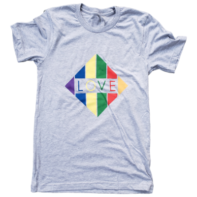 Rainbow -Love T-Shirt Grey