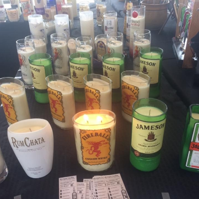 Amazing Soy Candles Made From Reclaimed Liquor, Wine And Beer Bottles.