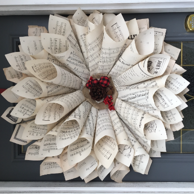 Handmade Book And Music Sheet Wreaths