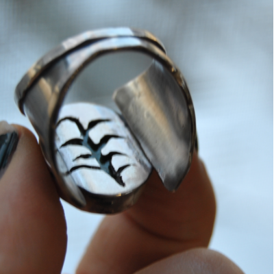 Song Of India Jade Sterling Ring