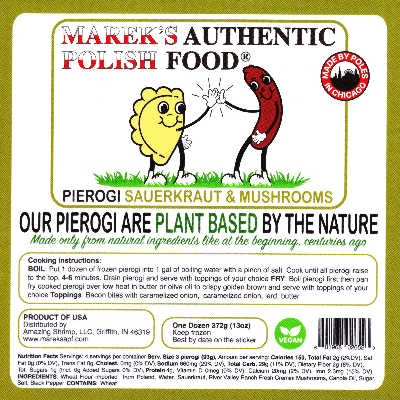 Pierogi Sauerkraut & Mushroom