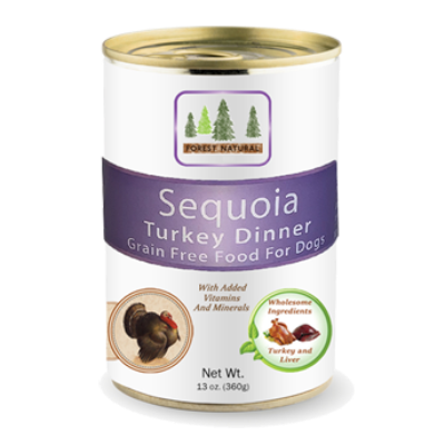 Sequoia Turkey & Turkey Liver Canned Dog Food- 6 Cans