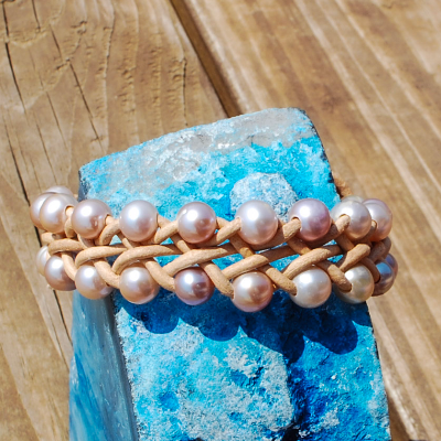 Pearl & Leather Bracelet