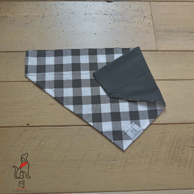 Black And White Plaid In Cotton - Reversible