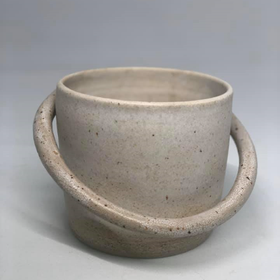 Ceramic Planter With Saturn Ring