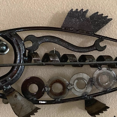 Sockeye Salmon Scrap Metal Art