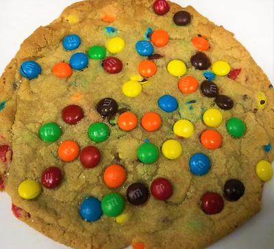 Jumbo M&M Chocolate Chip Cookie
