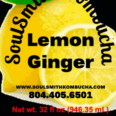 Soulsmith Lemon Ginger Kombucha 32 Oz.