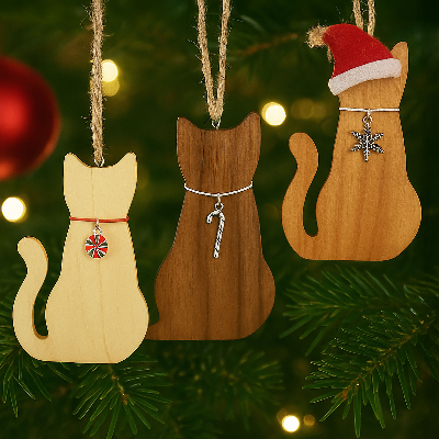 Cat-Themed Holiday Ornaments