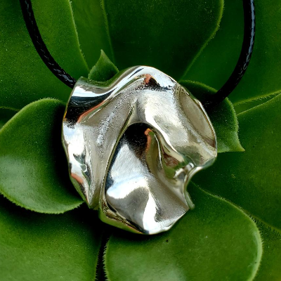 Ss Folded Silver Pendant