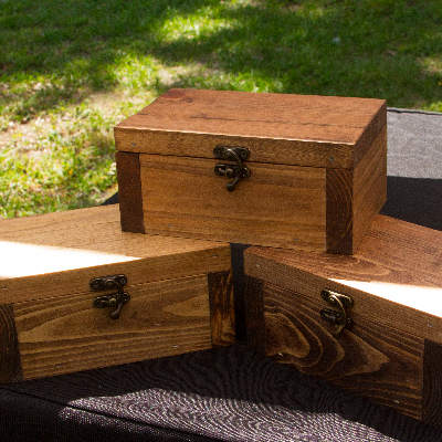 Wooden Box With Hinges And Latch Used For Tarot, Jewelry, Or Trinkets