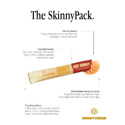 Dehydrated Honey Crystals - Hot - Skinny Packs - 30 Ct Pouch