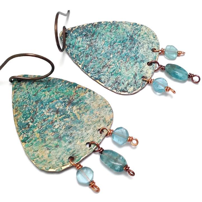 Custom Patina And Texture Earrings With Extras