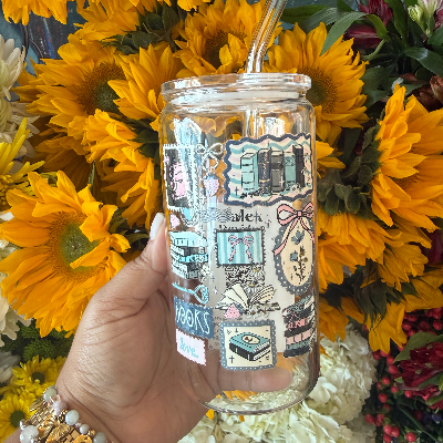 Bookish Glass Cup - Designs Vary