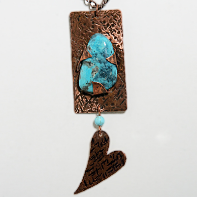 Hand Crafted Copper & Brass Pendants With Various Gemstones