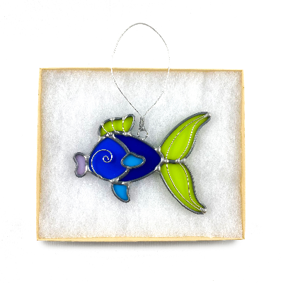 Stained Glass Tropical Fish Ornament