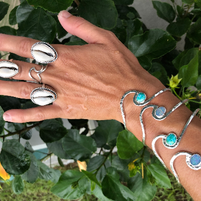 Wave Bracelets And Cowrie Shell Rings