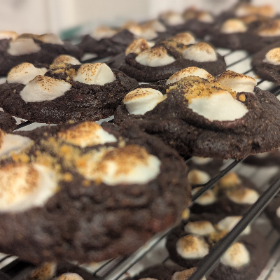 Double Chocolate S'More Cookies - Fireside Fable